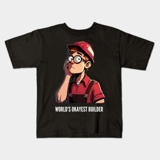 World's Okayest Builder v2 Kids T-Shirt